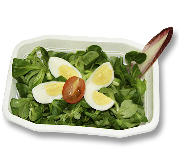 Salát polníček s vařeným vejcem